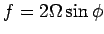 $\displaystyle f = 2\Omega\sin\phi$