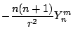 $\displaystyle - \frac{n(n+1)}{r^2} Y_n^m$