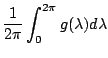 $\displaystyle \frac{1}{2\pi} \int_0^{2\pi} g(\lambda) d \lambda$