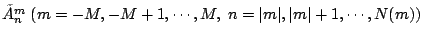 $\tilde{A}_n^m \;
(m=-M,-M+1, \cdots,M, \; n=\vert m\vert,\vert m\vert+1,\cdots,N(m))$