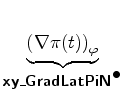 $\displaystyle \underbrace{\left(\nabla \pi (t)\right)_{\varphi}}_{ \mbox{{\cmssbx xy\_GradLatPiN}}^{\mbox{$\bullet$}} }$