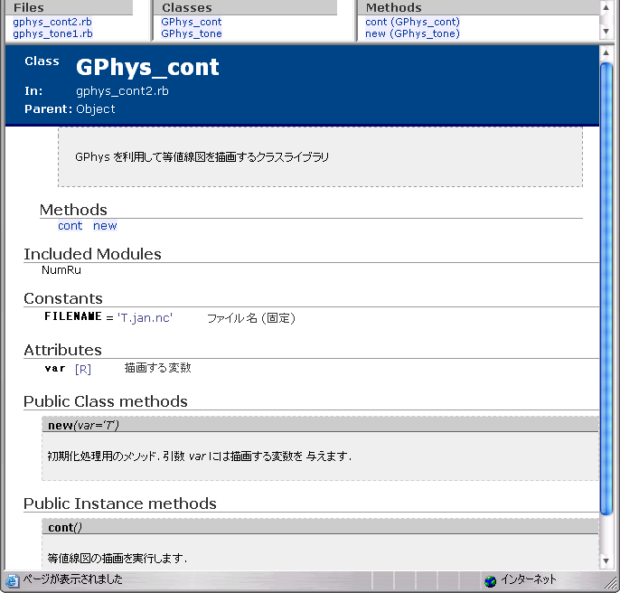 RDoc �ˤ��������줿�ɥ������ (�����Ȥ���)