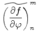 $\displaystyle \widetilde{\left(\DP{f}{\varphi}\right)}_n^m$